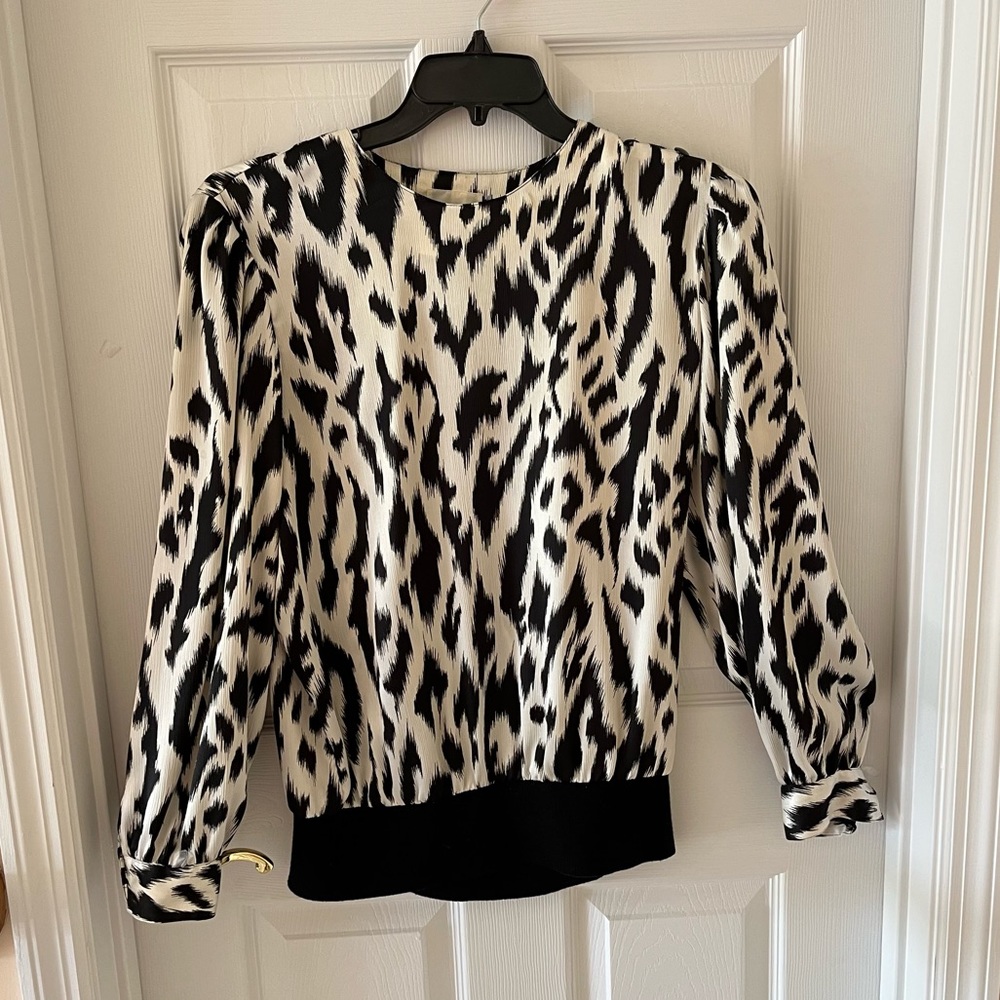 Vintage Lloyd Williams Black and White Top /Blouse Womens  Size 10